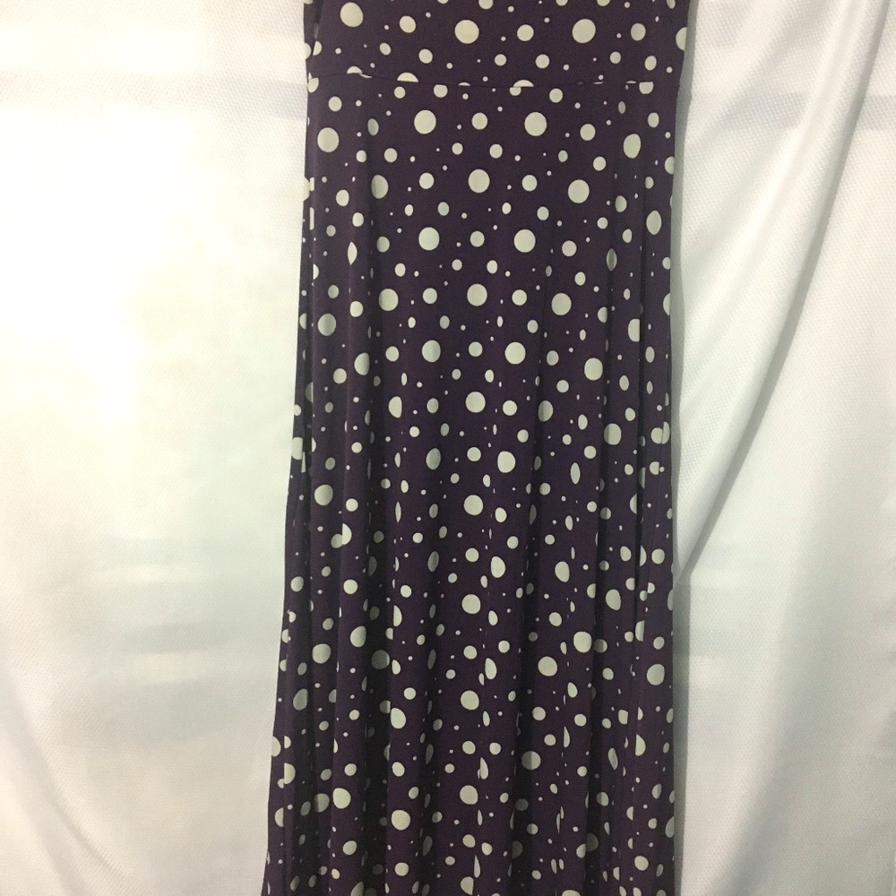 Lularoe Maxi Skirt Size M Medium Purple with White Polka Dots New without tags